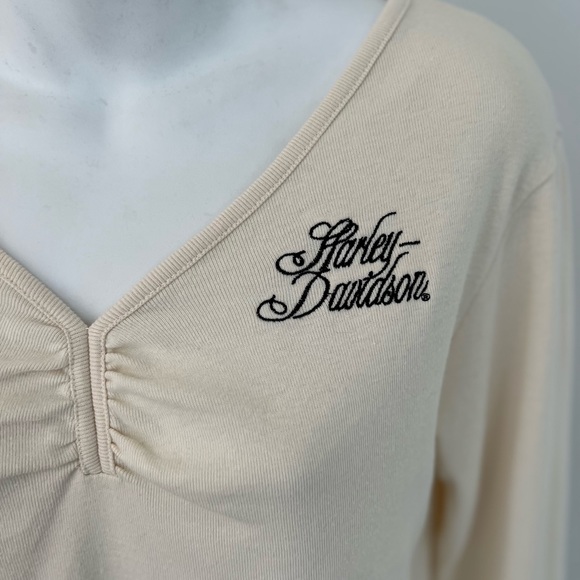 Harley-Davidson World Famous Sturgis, SD Cream V-Neck Top - Picture 2 of 9